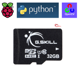 32 GB Micro SD card preloaded with Raspian, latest OpenCV 4.9.0 and Python 3.9.2