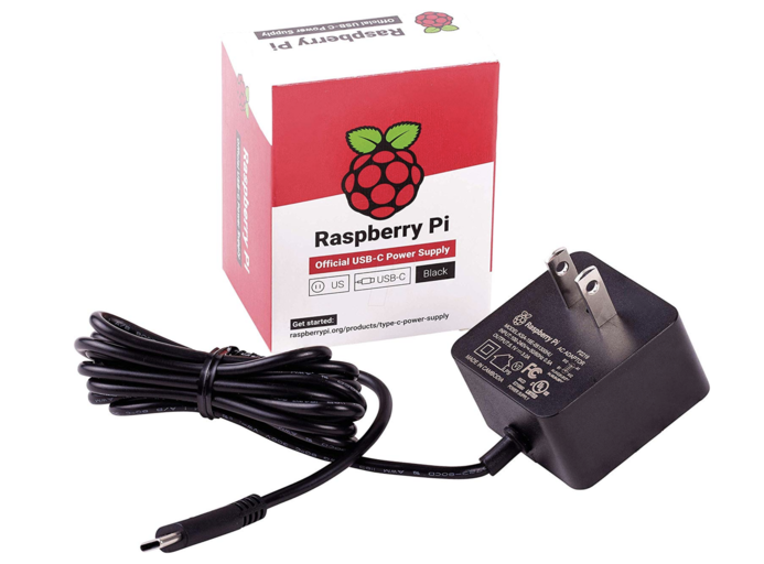Official Raspberry Pi Black Power Supply 5.1V 3A with USB C - 1.5 meter long